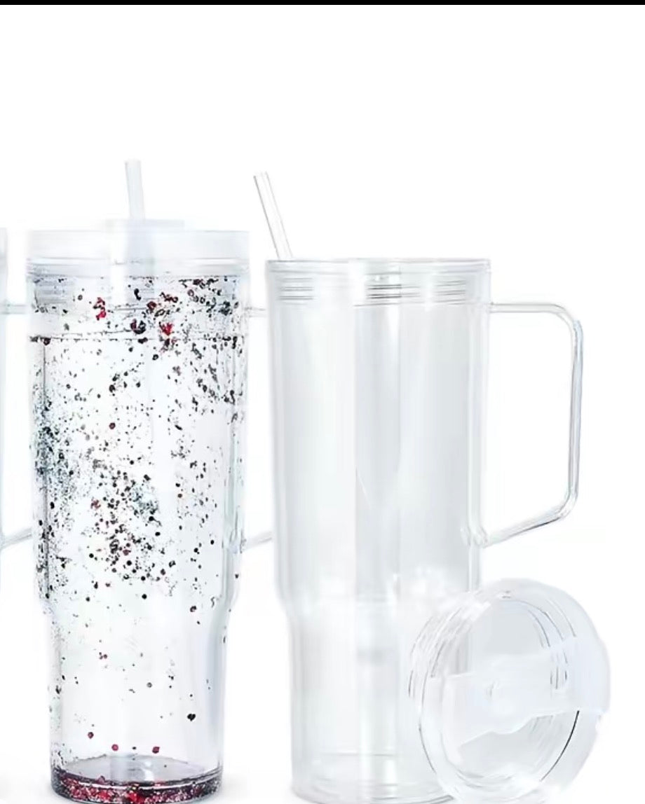 40oz Clear Acrylic Cup with Handle