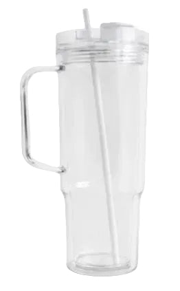 40oz Acrylic Tumbler W/ Handle (CLEAR)